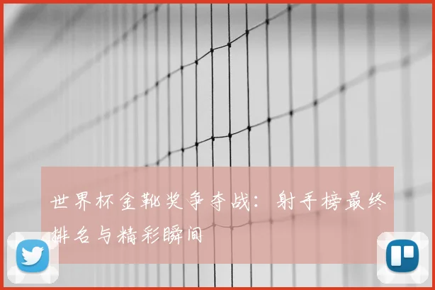 世界杯金靴奖争夺战:射手榜最终排名与精彩瞬间